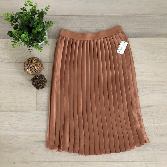 ⚡️Sold⚡️💸💸Maison Jules Pleated A-Line Midi Skirt - Picture 2 of 8
